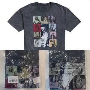 TAYLOR SWIFT OFFICIAL THE ERAS TOUR  MINERAL WASH GRAY T-SHIRT MEDIUM